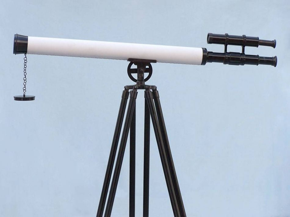 Floor Standing Oil-Rubbed Bronze-White Leather With Black Stand Griffith Astro Telescope 65"
