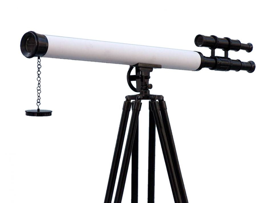 Floor Standing Oil-Rubbed Bronze-White Leather With Black Stand Griffith Astro Telescope 65"