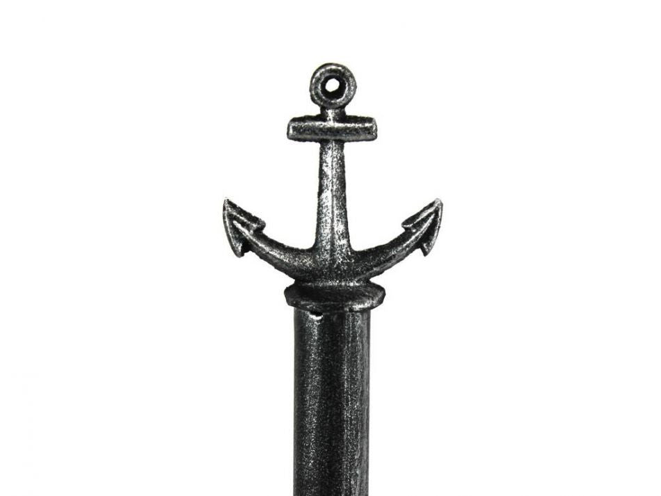 Antique Silver Cast Iron Anchor Paper Towel Holder 16"