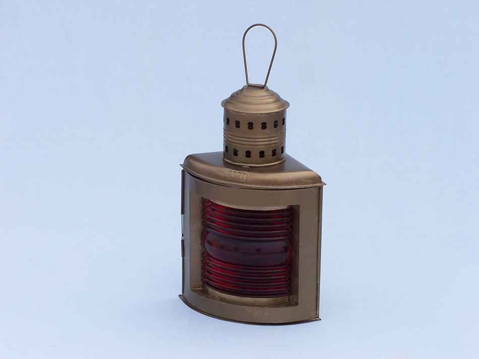Antique Brass Port And Starboard Oil Lantern 17"