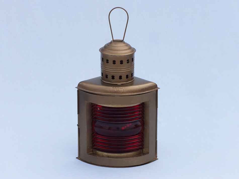 Antique Brass Port And Starboard Oil Lantern 17"