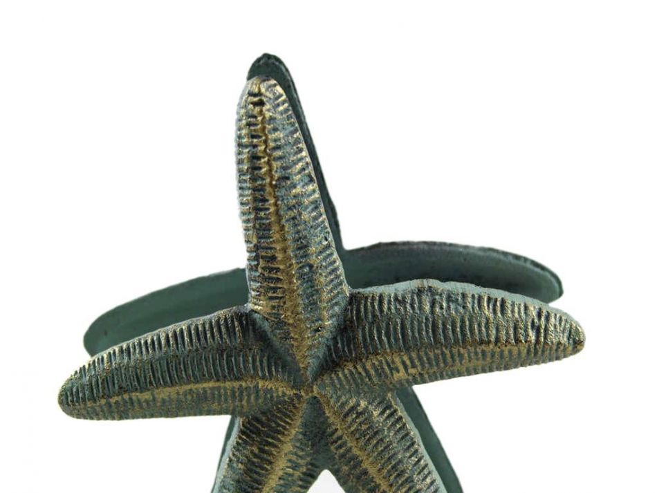 Antique Bronze Cast Iron Starfish Napkin Holder 6"