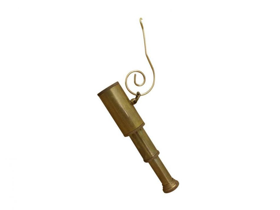 Antique Brass Telescope Christmas Ornament 5"