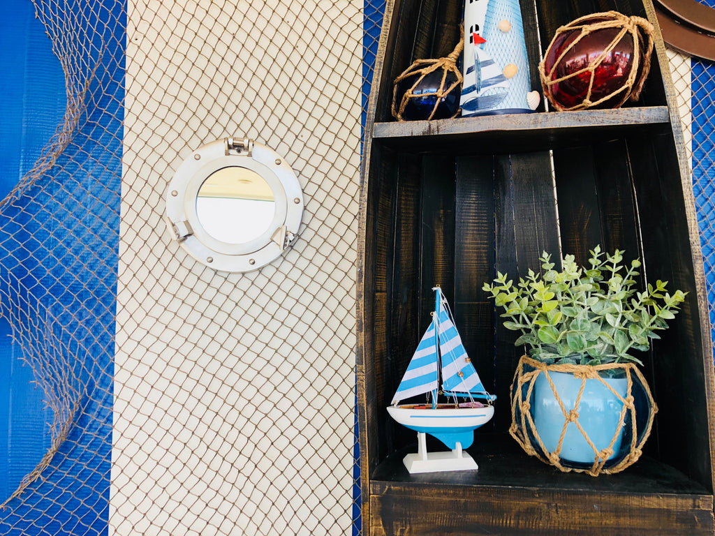 Brushed Nickel Deluxe Class Decorative Ship Porthole Mirror 8"