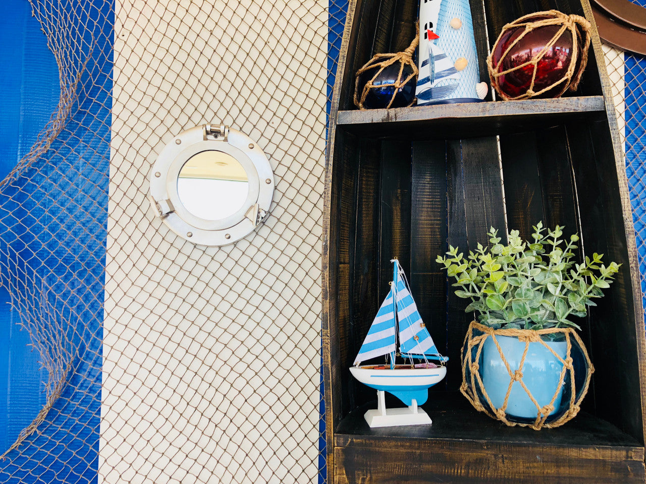 Brushed Nickel Deluxe Class Decorative Ship Porthole Mirror 8"