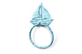 Rustic Dark Blue Whitewashed Cast Iron Sailboat Towel Holder 8"