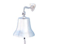 Brushed Nickel Hanging Ship's Bell 15"
