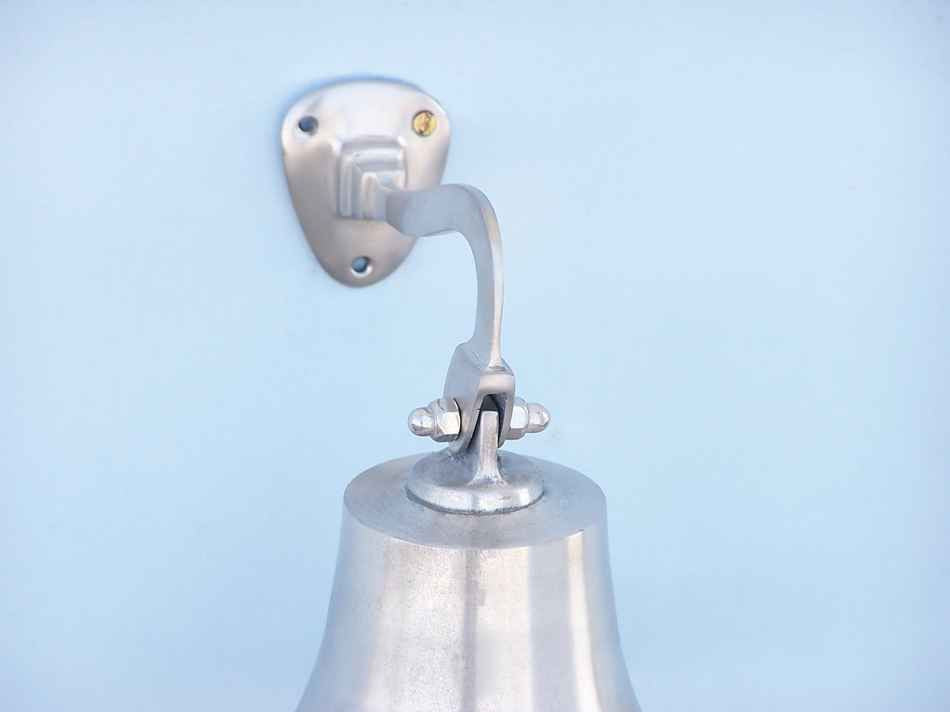 Brushed Nickel Hanging Ship's Bell 9"