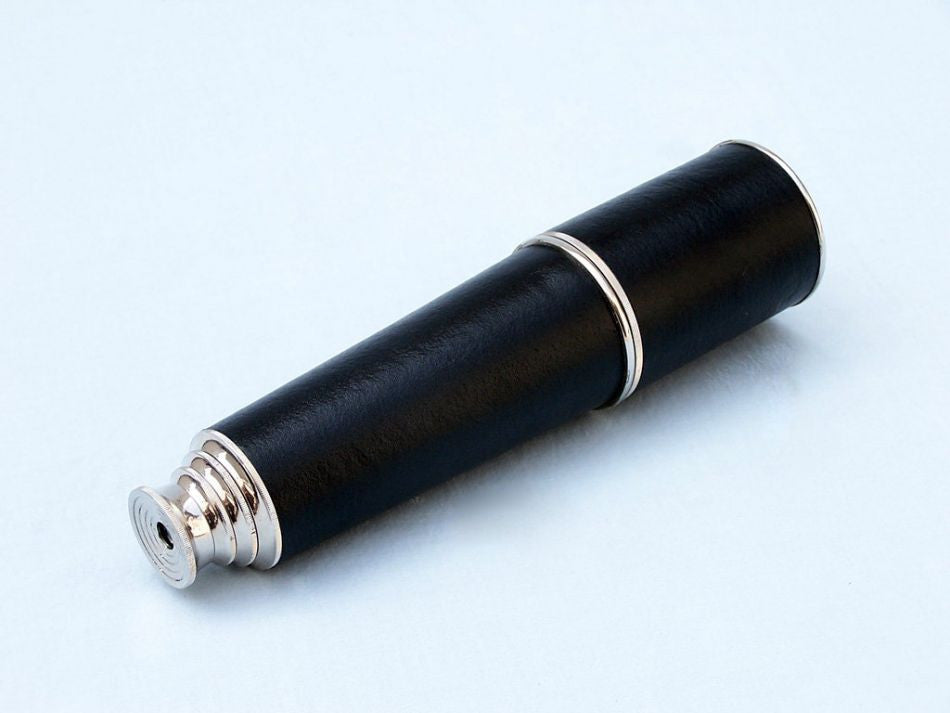 Deluxe Class Hampton Collection Chrome - Leather Spyglass with Black Rosewood Box 36"