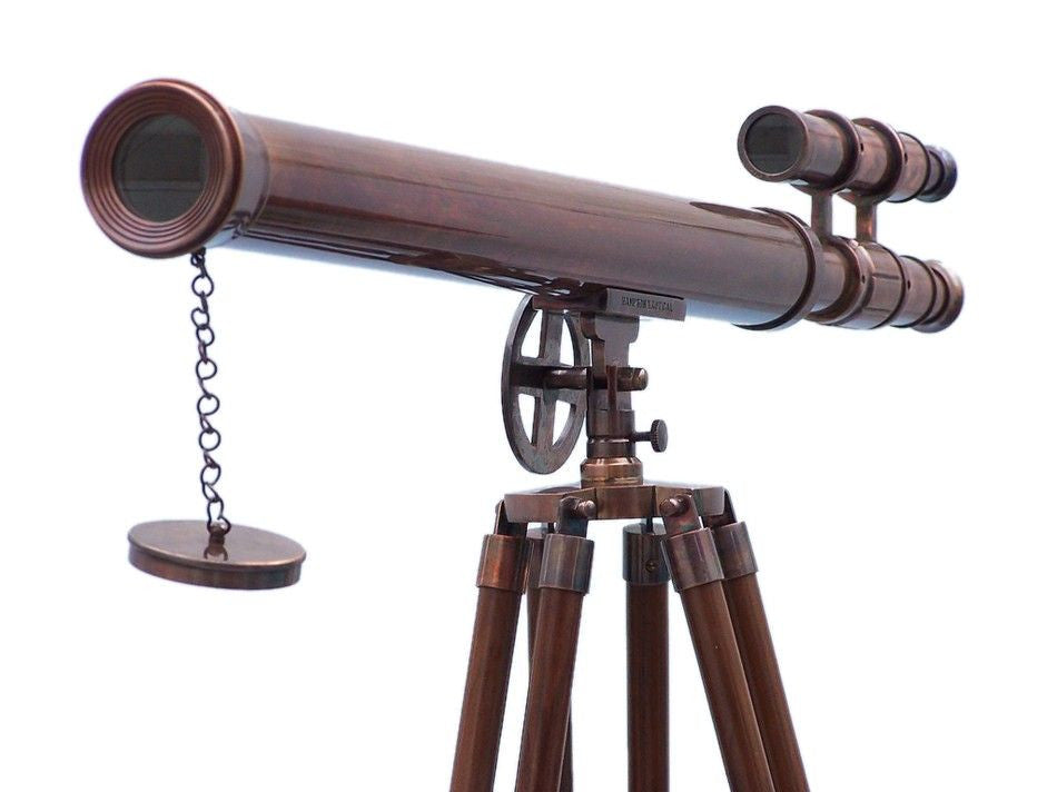 Floor Standing Antique Copper Griffith Astro Telescope 64"