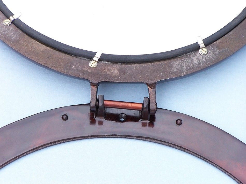 Antique Copper Decorative Ship Porthole Mirror 20"