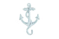 Dark Blue Whitewashed Cast Iron Anchor Hook 5"