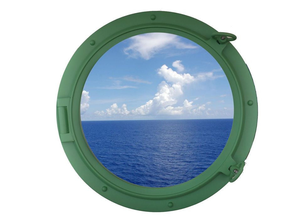 Seafoam Green Decorative Ship Porthole Window 24"