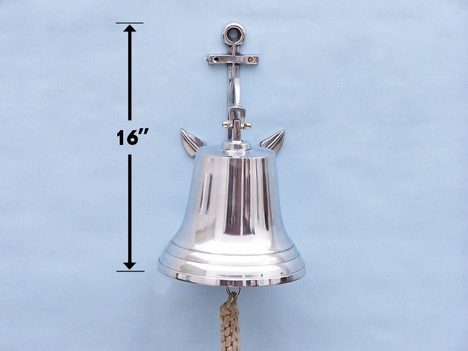 Chrome Hanging Anchor Bell 16"