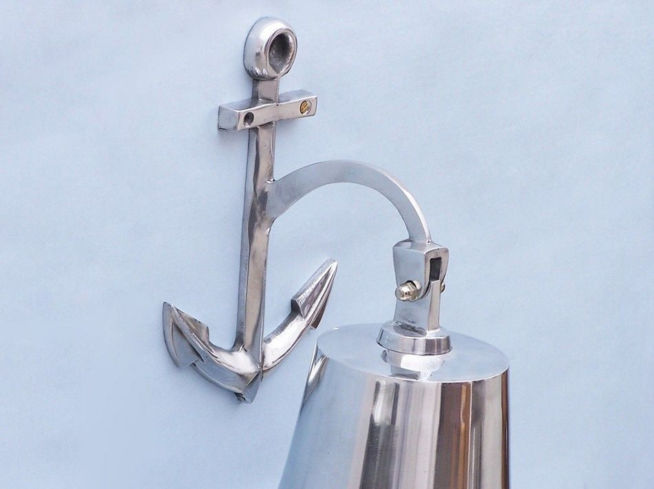Chrome Hanging Anchor Bell 16"