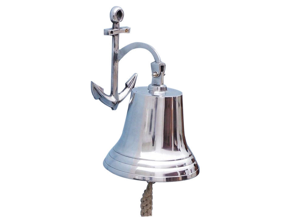 Chrome Hanging Anchor Bell 16"