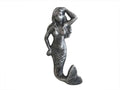 Antique Silver Cast Iron Mermaid Hook 6"