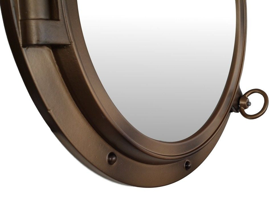 Bronzed Decorative Ship Porthole Mirror 24"