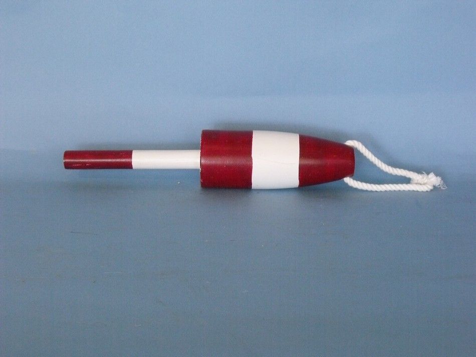 Wooden Dark Red Cape Rock Decorative Lobster Trap Buoy 15""