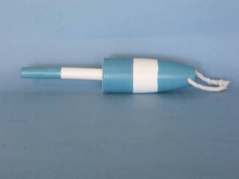 Wooden Light Blue Cape Rock Decorative Lobster Trap Buoy 15""
