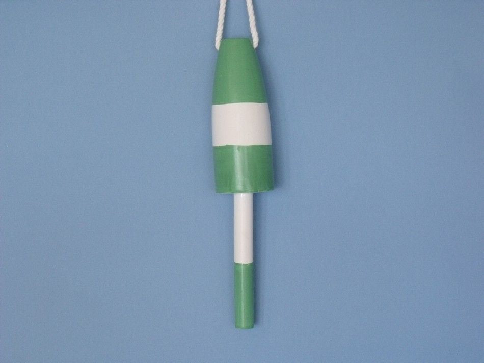 Wooden Light Green Cape Rock Decorative Lobster Trap Buoy 15""