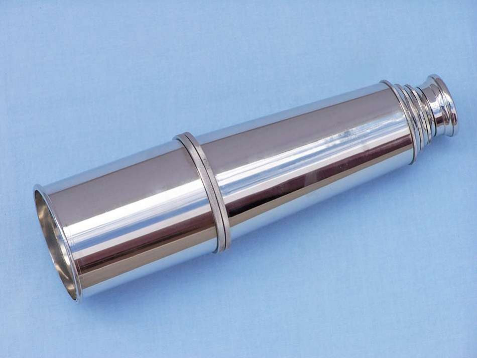 Deluxe Class Chrome Admiral's Spyglass Telescope 27" w/ Rosewood Box