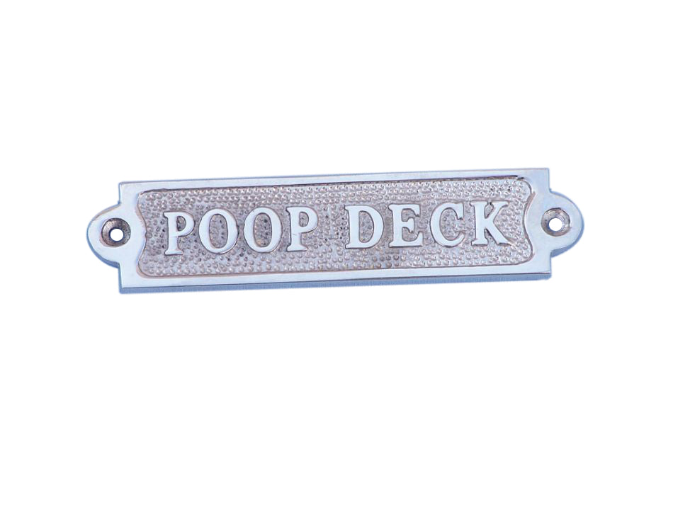 Chrome Poop Deck Sign 6"