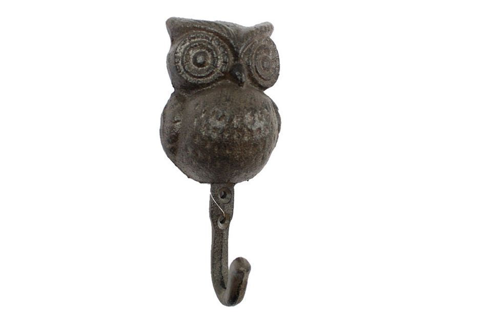 Cast Iron Owl Wall Hook 6"