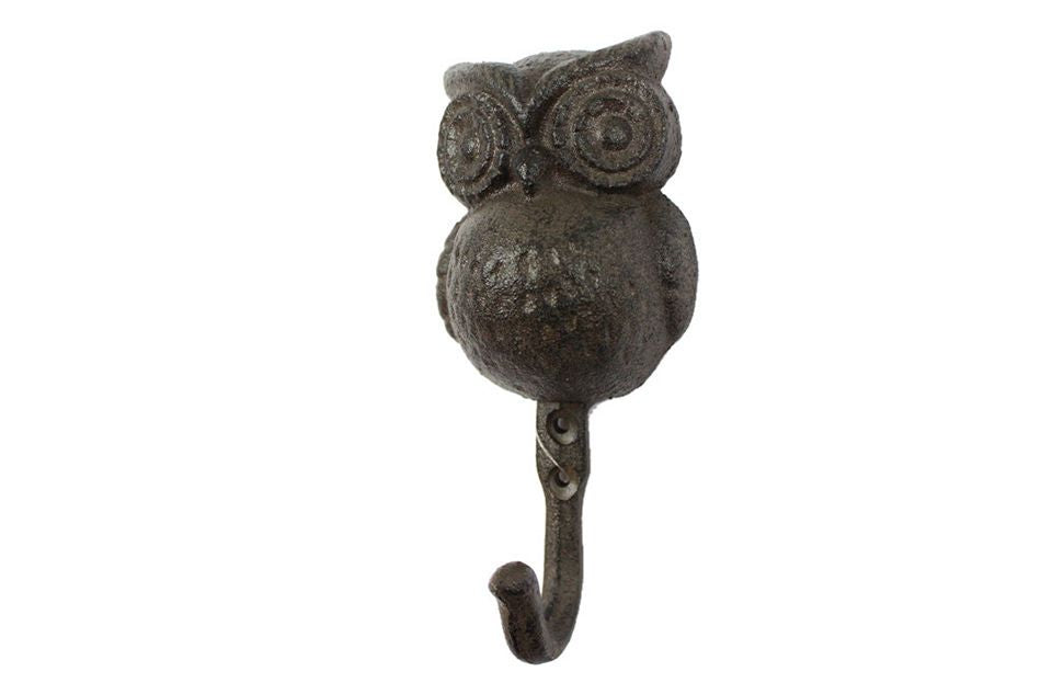 Cast Iron Owl Wall Hook 6"