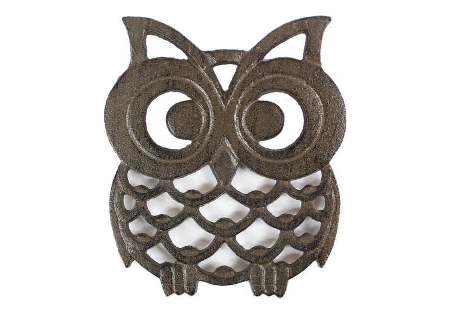 Cast Iron Owl Trivet 8"