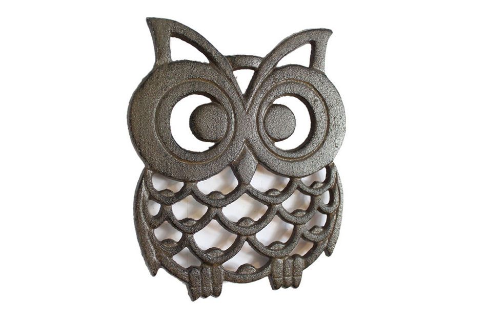 Cast Iron Owl Trivet 8"
