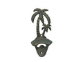 Antique Seaworn Bronze Cast Iron Wall Mounted Palmtree Bottle Opener 6"