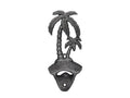 Rustic Silver Cast Iron Wall Mounted Palmtree Bottle Opener 6"