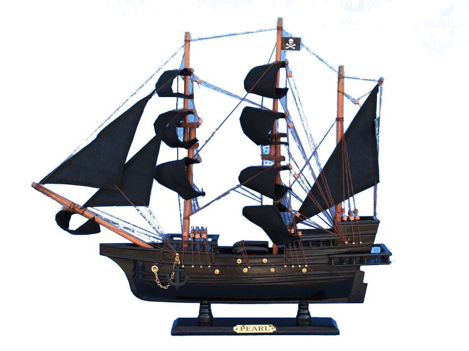 Wooden Edward England's Pearl Model Pirate Ship 20"