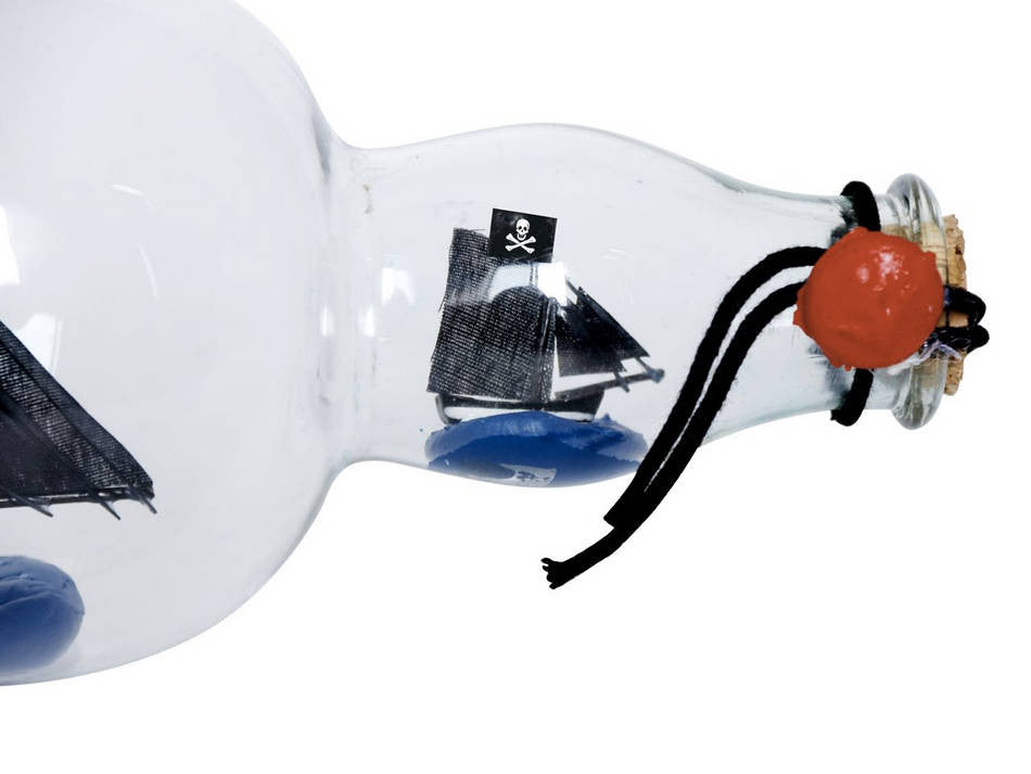 Calico Jack's The William Model Ship in a Glass Bottle 11"