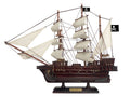 Wooden Captain Kidd's Black Falcon White Sails Pirate Ship Model 15"