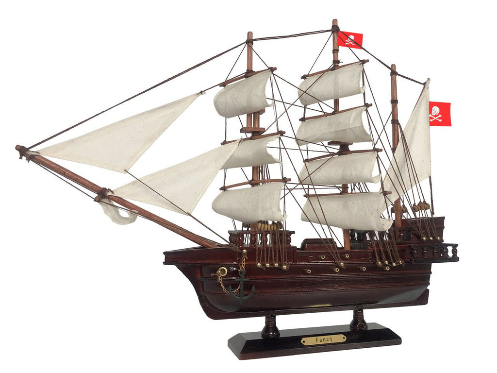 Wooden Henry Avery's Fancy White Sails Pirate Ship Model 20"