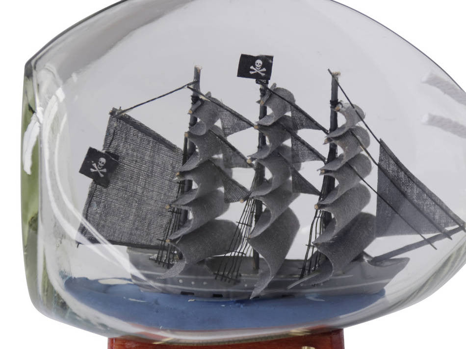 Flying Dutchman Pirate Ship in a Glass Bottle 7"