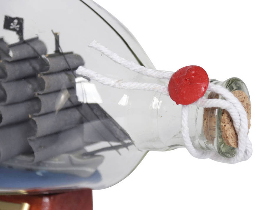 Flying Dutchman Pirate Ship in a Glass Bottle 7"