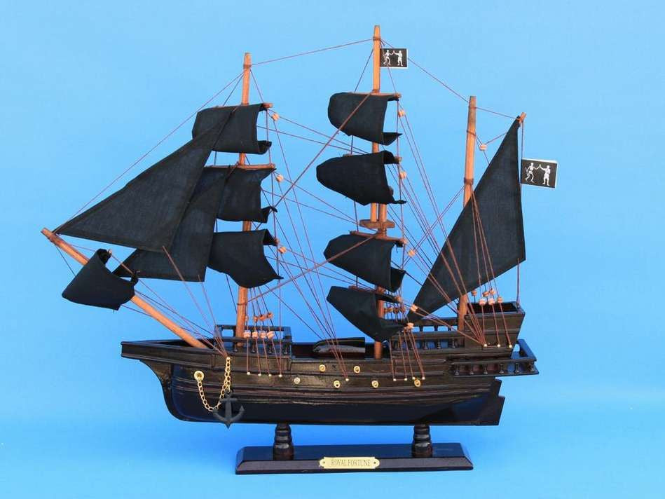 Wooden Black Bart's Royal Fortune Model Pirate Ship 20"