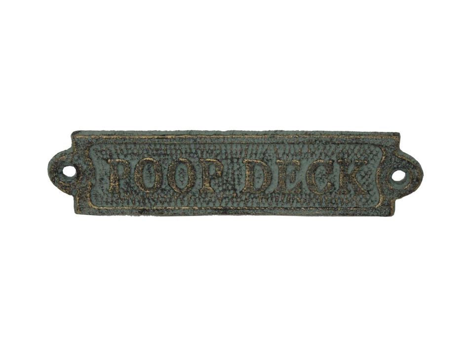 Antique Seaworn Bronze Cast Iron Poop Deck Sign 6"