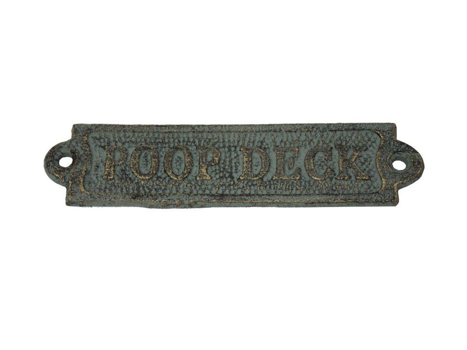 Antique Seaworn Bronze Cast Iron Poop Deck Sign 6"
