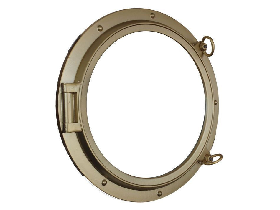 Gold Finish Decorative Ship Porthole Window 24"