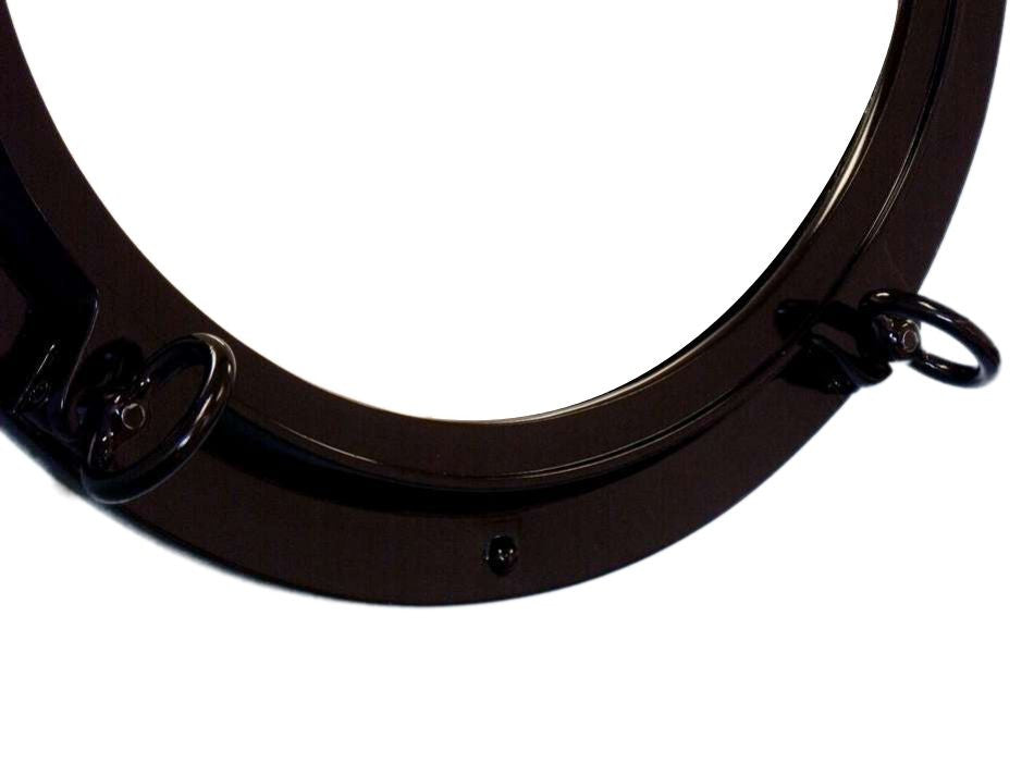 Gloss Black Decorative Ship Porthole Window 24"