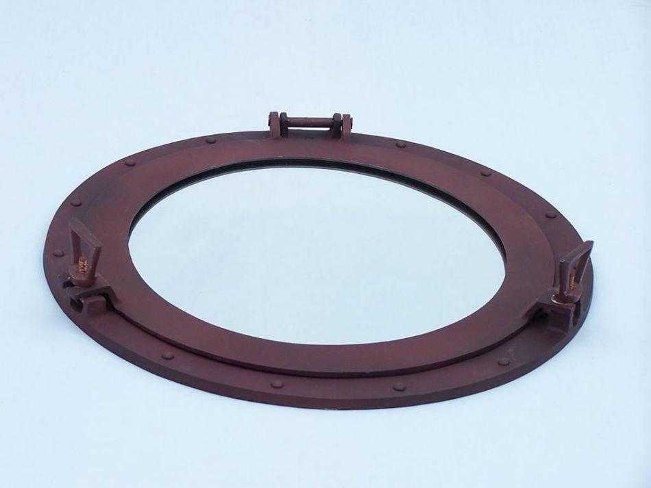 Rustic Aluminum Deluxe Class Decorative Ship Porthole Mirror 17"