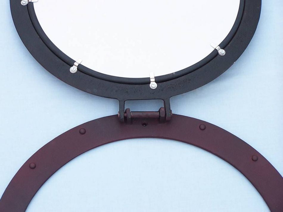 Rustic Aluminum Deluxe Class Decorative Ship Porthole Mirror 17"