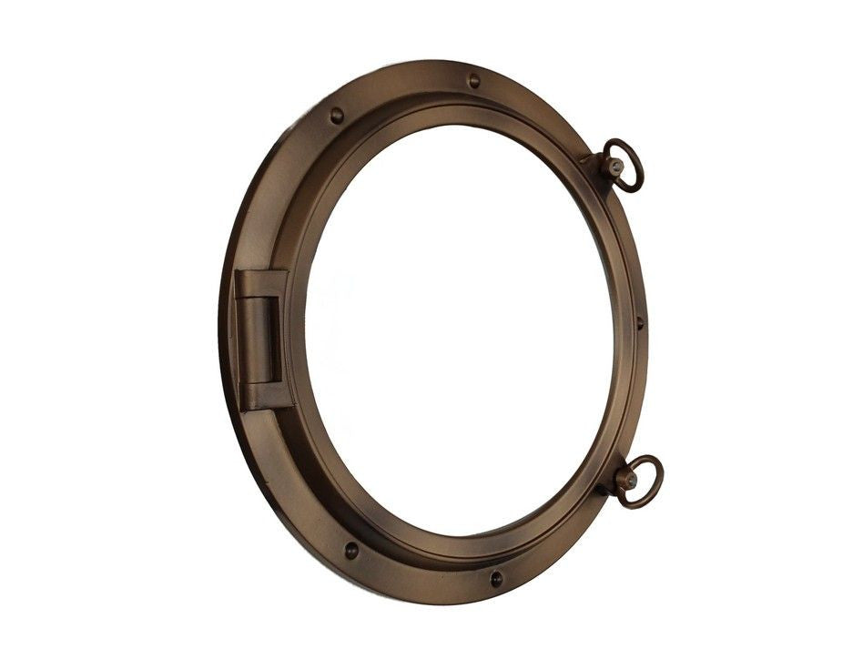 Bronzed Decorative Ship Porthole Window 24"