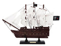 Wooden Blackbeard's Queen Annes Revenge White Sails Model Pirate Ship 12"