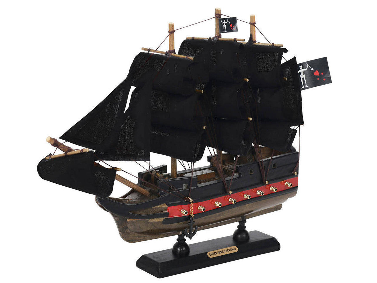 Wooden Blackbeard's Queen Annes Revenge Black Sails Limited Model Pirate Ship 12"