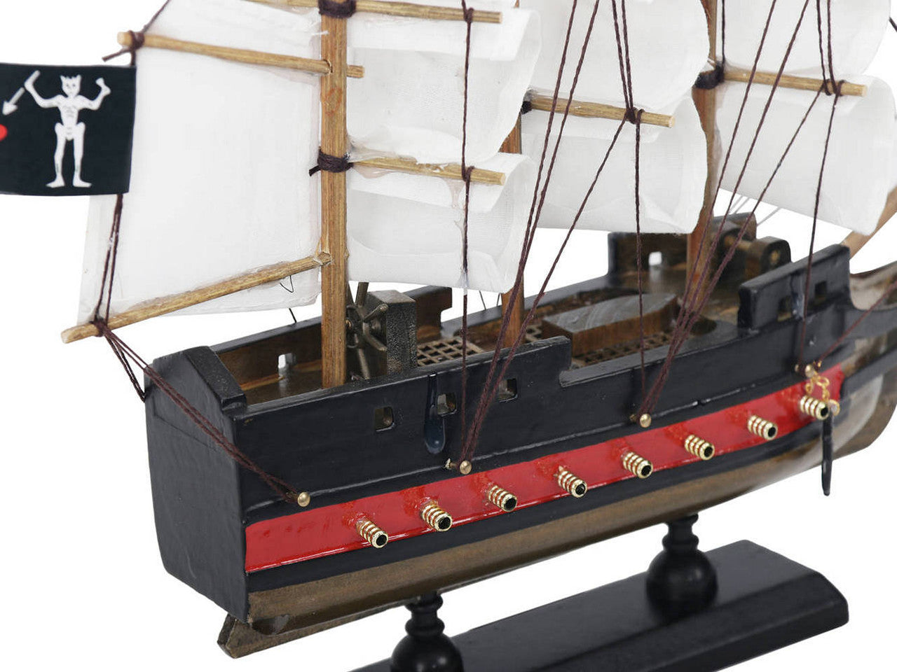 Wooden Blackbeard's Queen Annes Revenge White Sails Limited Model Pirate Ship 12"